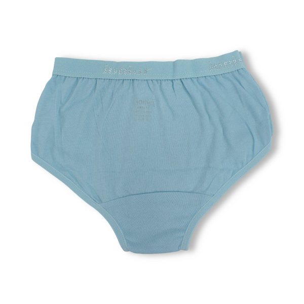 Girls Cotton Pantie – Aqua with "Enjoy Spring" Print