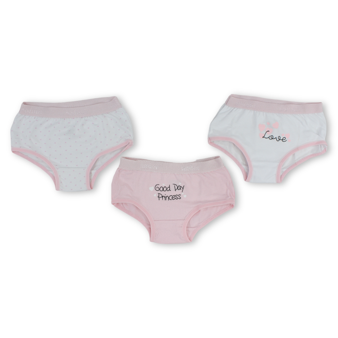 Girls Cotton Pantie – Pink (Pack Of 3)
