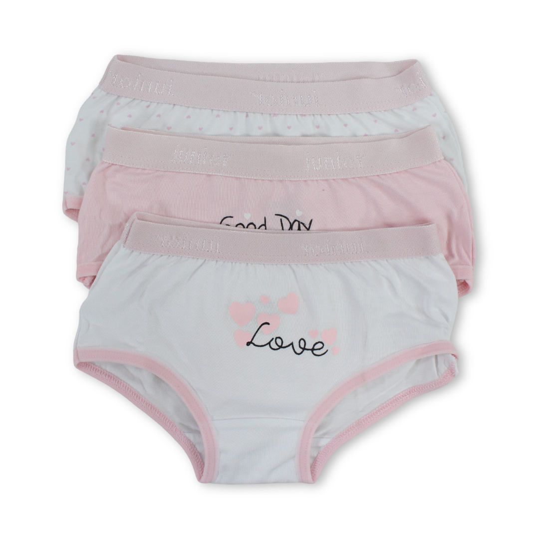 Girls Cotton Pantie – Pink (Pack Of 3)