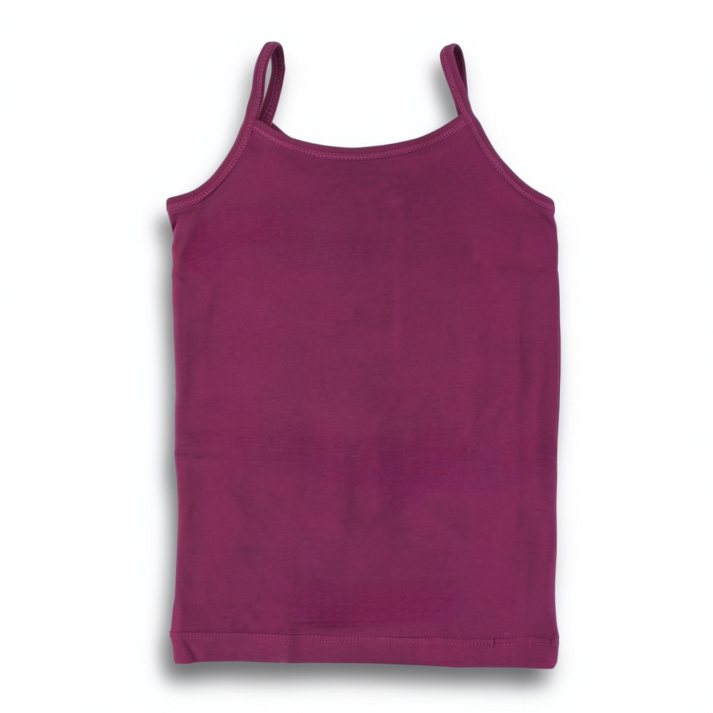 Girls Cotton Sleeveless Undershirt – Burgundy
