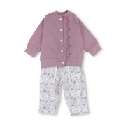 Baby Girls Cotton Pajama – Dusty Pink with "A Queen Born to Be Unique" Print