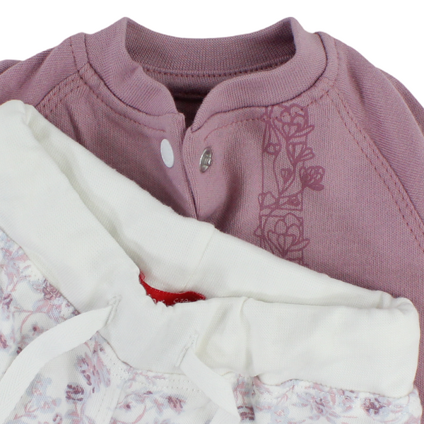 Baby Girls Cotton Pajama – Dusty Pink with "A Queen Born to Be Unique" Print