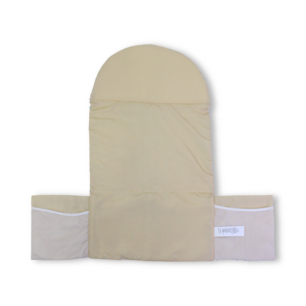 Baby Portable Mattress – White & Baby Blue Animal Print