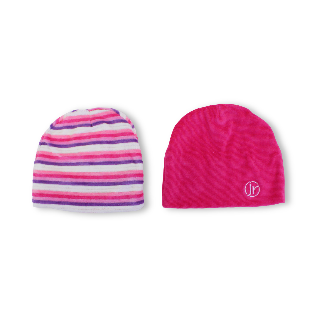 Baby Girls Velvet Beanie (Pack Of 2)