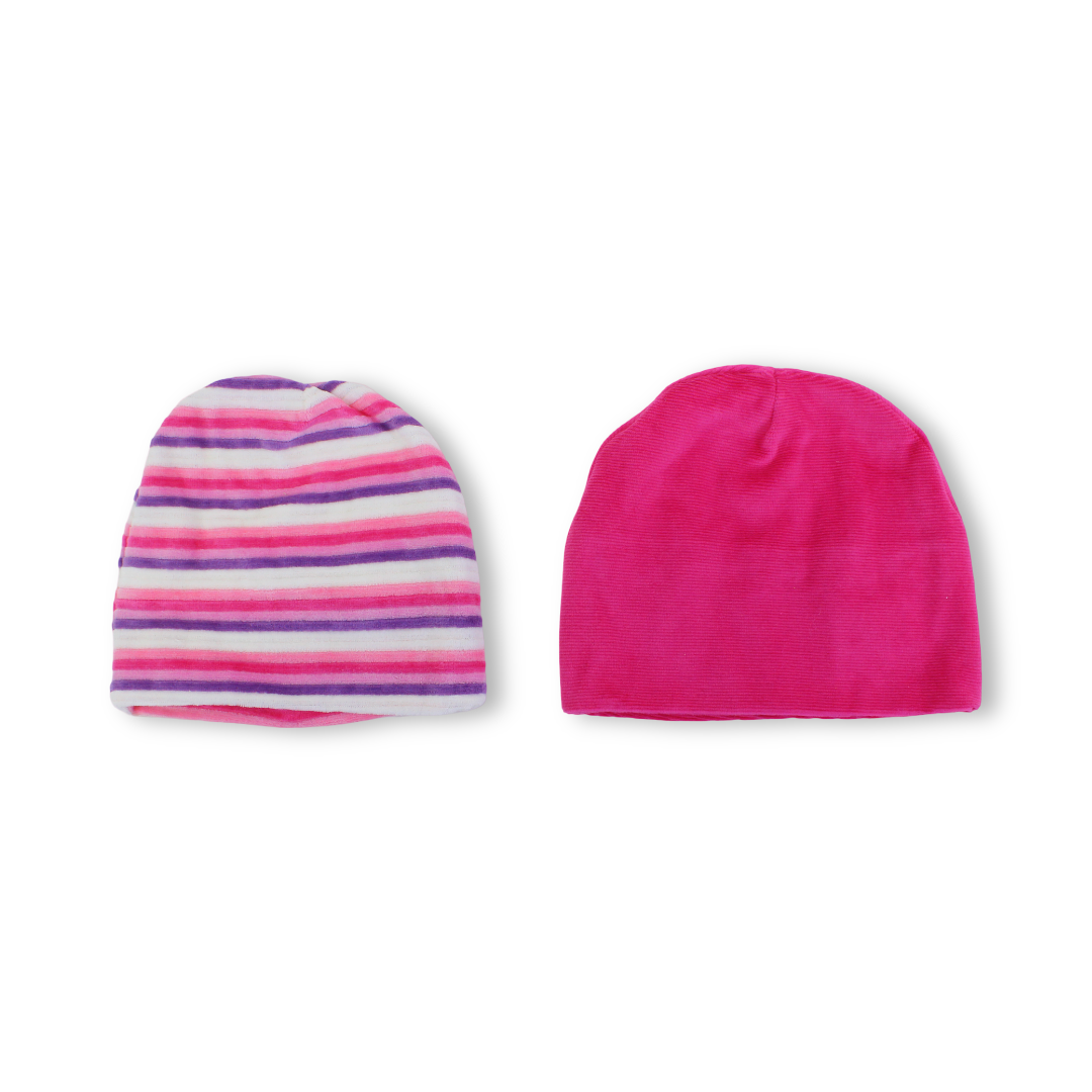 Baby Girls Velvet Beanie (Pack Of 2)