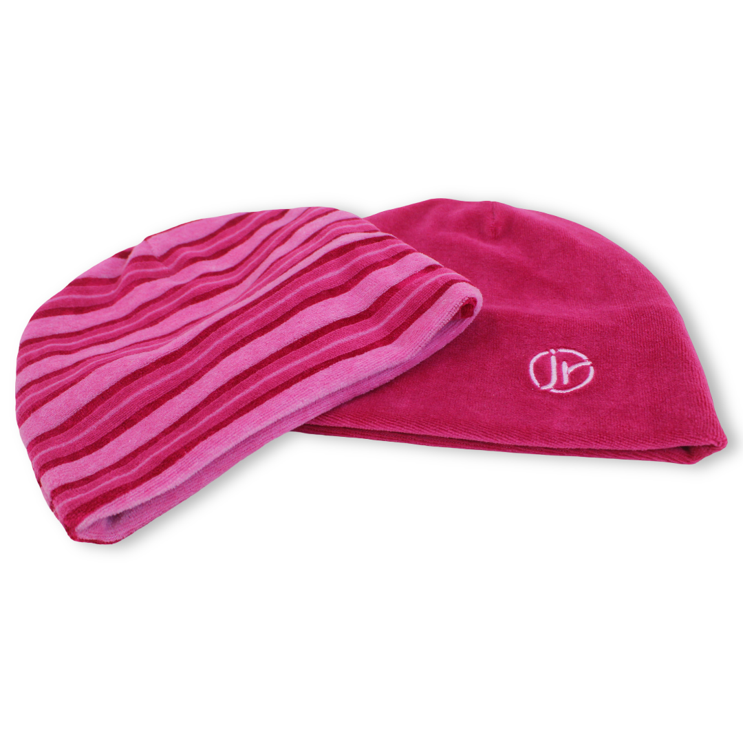 Baby Girls Velvet Beanie – Fuchsia (Pack Of 2)