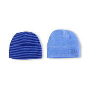 Baby Boys Velvet Beanie – Baby Blue & Blue (Pack Of 2)