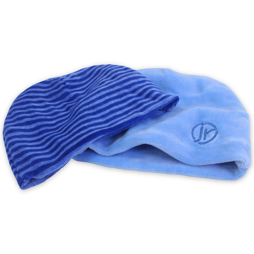 Baby Boys Velvet Beanie – Baby Blue & Blue (Pack Of 2)