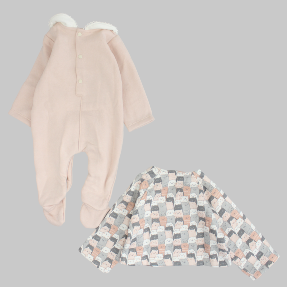 Sleepy Cats Long-Sleeved Baby Footie + Jacket