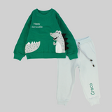 Happy Crocodile Long-Sleeved Fleeced Pajama