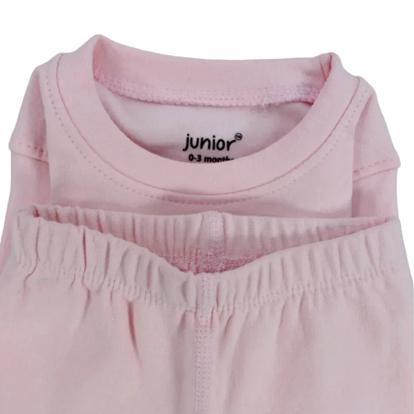 Unisex Cotton Long-Sleeved Thermal Underwear Set – Pink