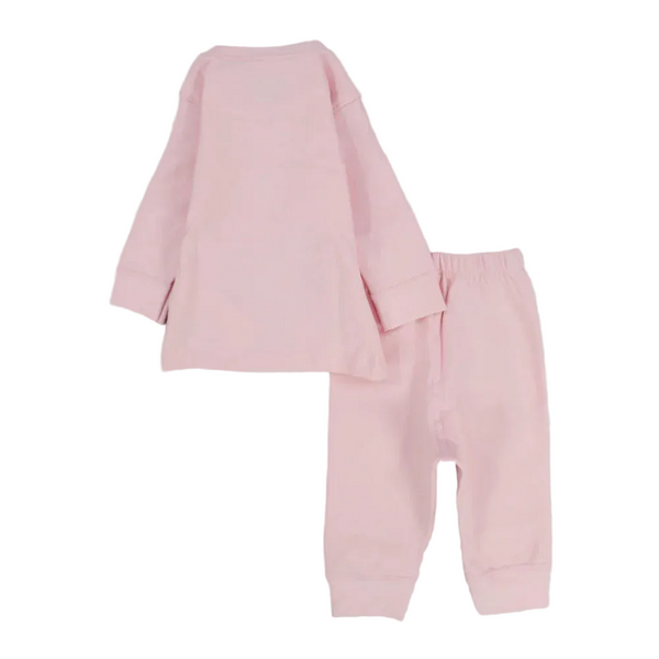 Unisex Cotton Long-Sleeved Thermal Underwear Set – Pink