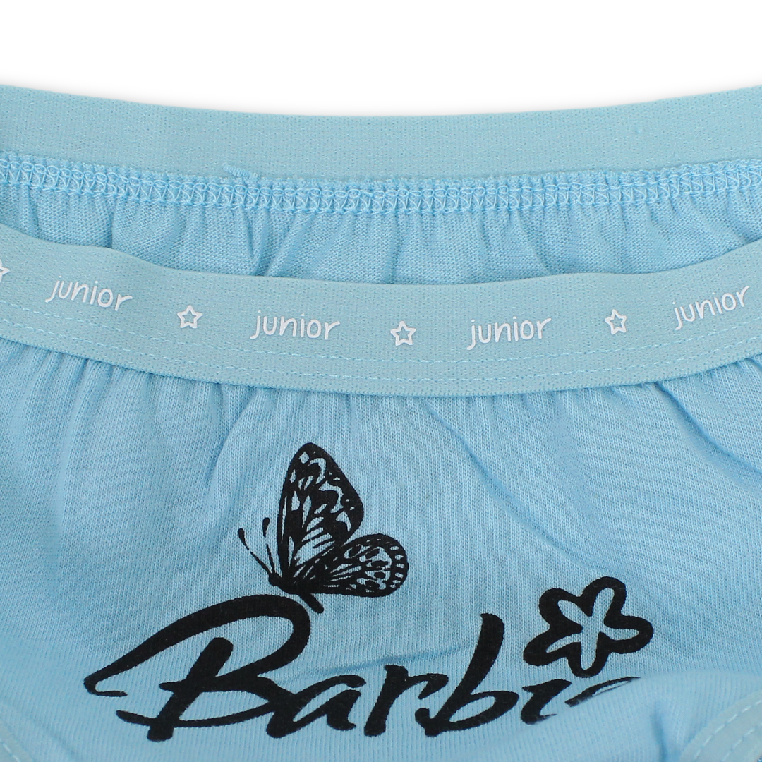 Girls Cotton Pantie – Aqua with Barbie Print