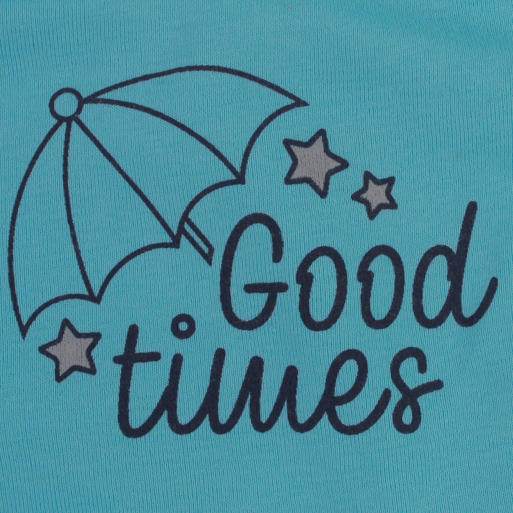 Baby Bib – Aqua with "Good Times" Design