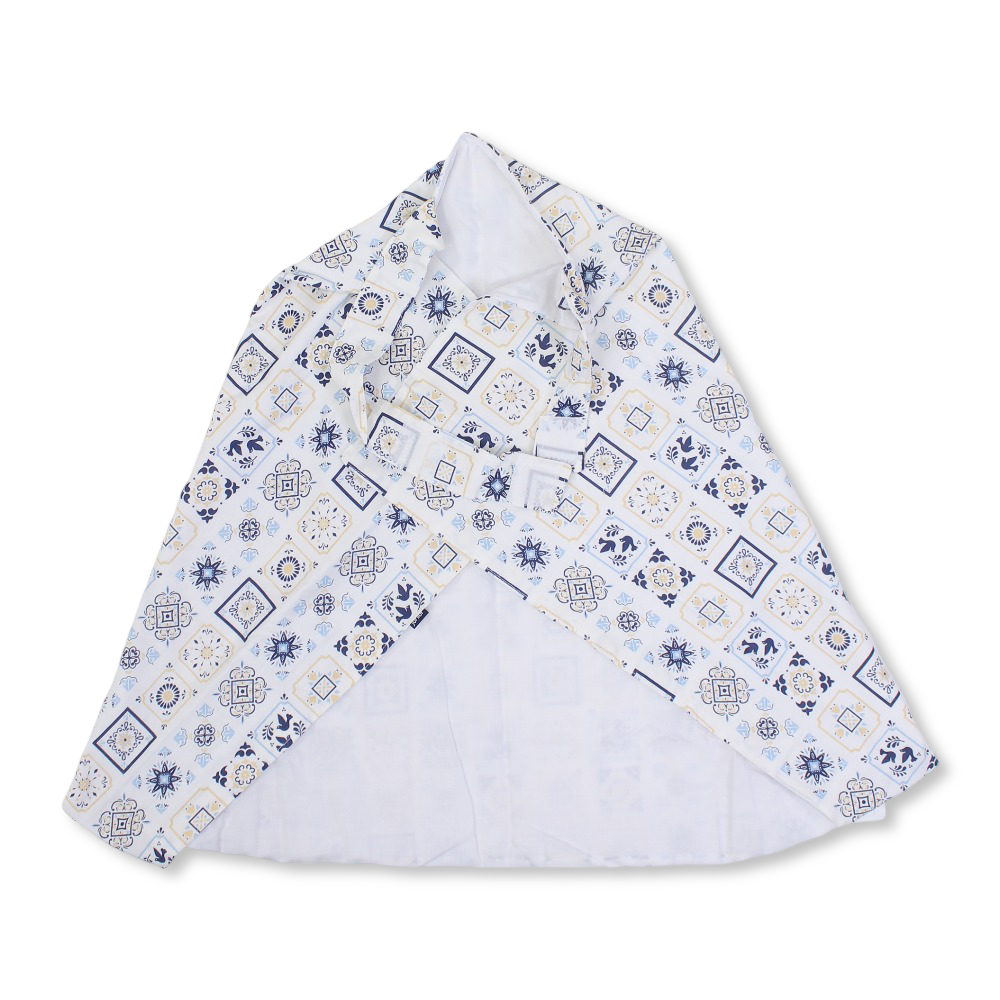 Breastfeeding Cover – White with Arabic Pattern Print - Baby Essentials - Junior