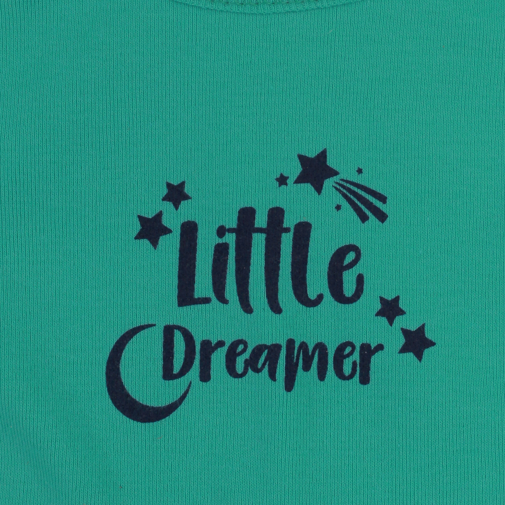Baby Bib – Turquoise with "Little Dreamer" Design