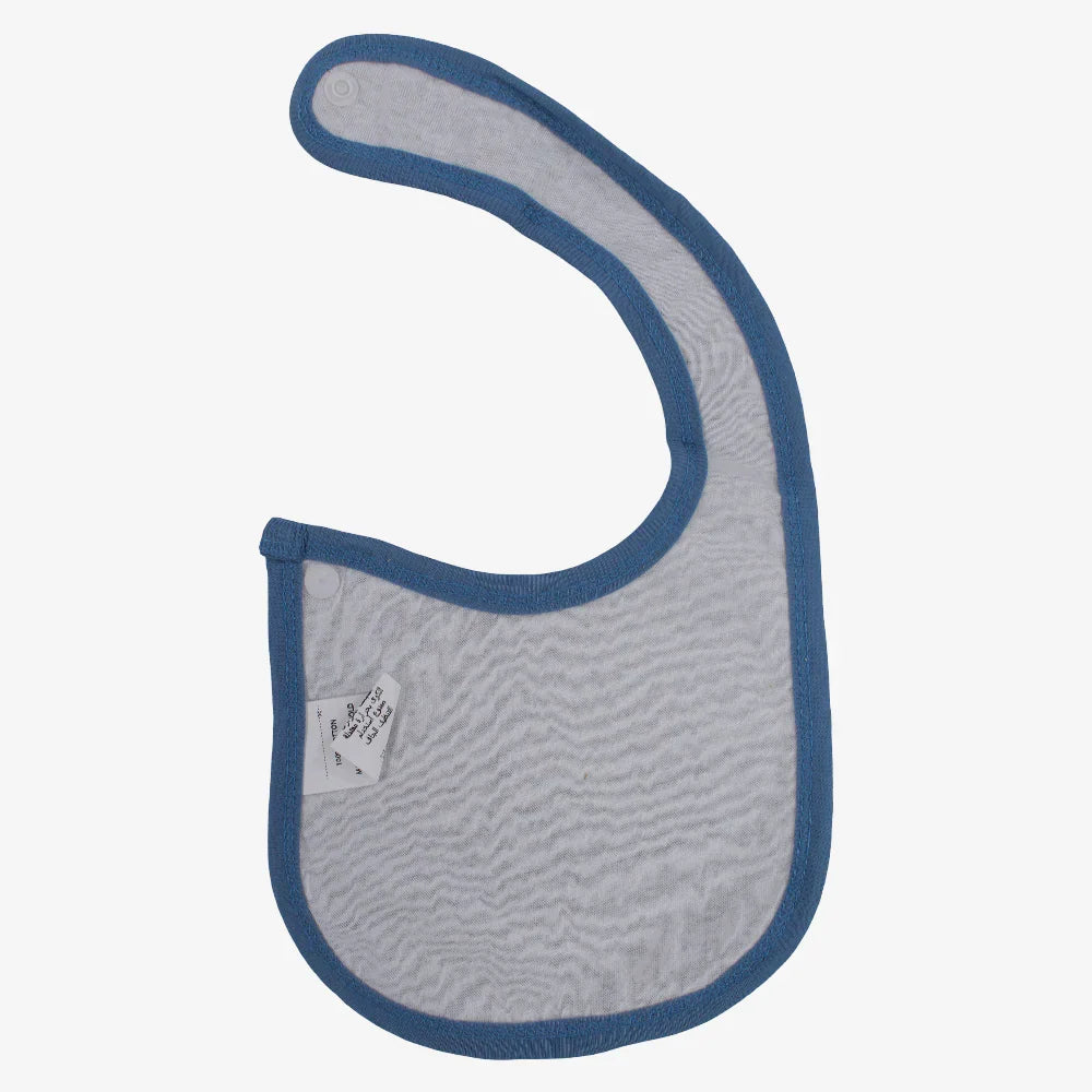 Baby Cotton Bib – Indigo with "Cool Summer" Design