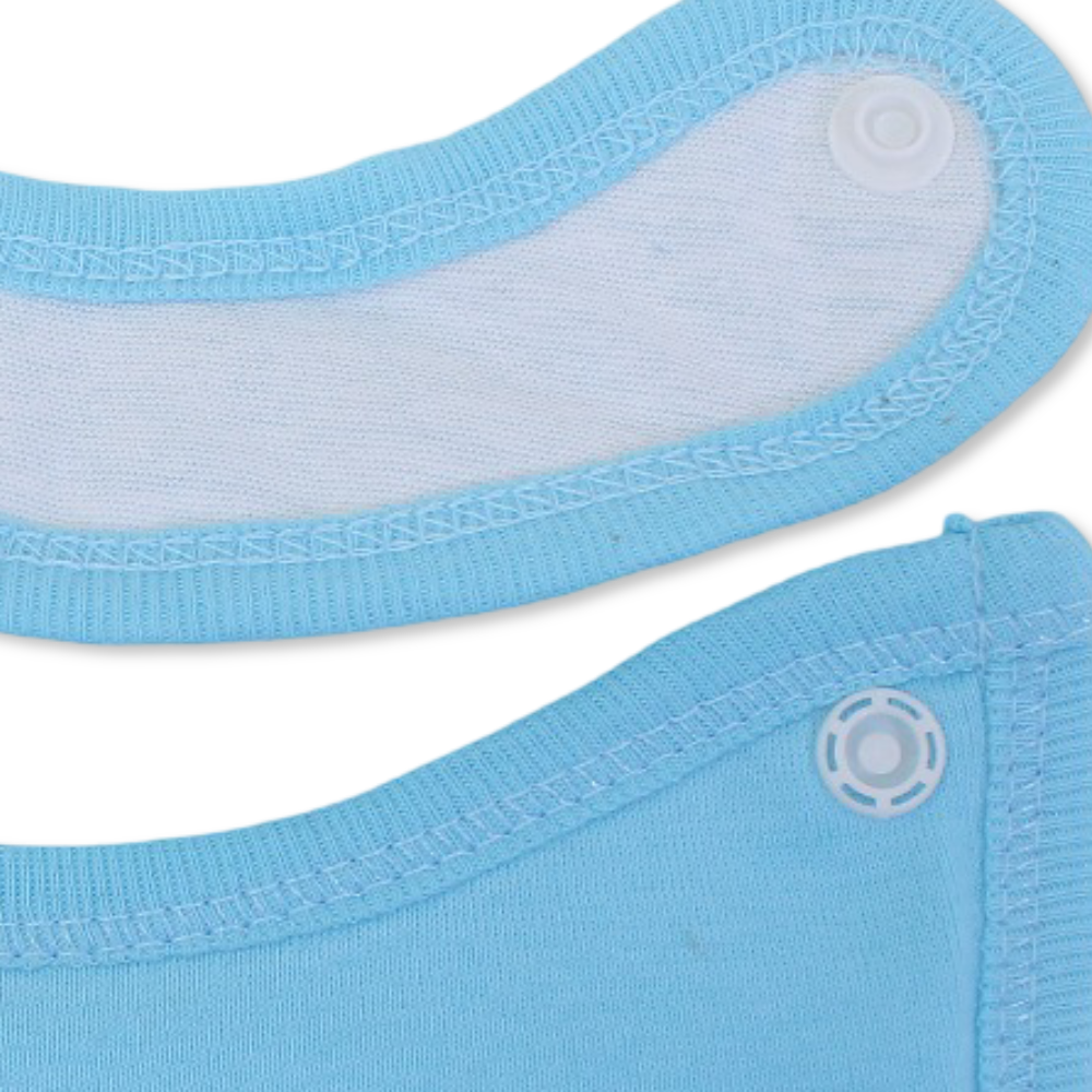 Cotton Baby Bib – Aqua with "Cool Summer" Design