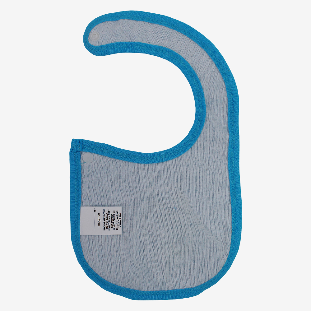 Baby Cotton Bib – Turquoise with "Cool Summer" Design