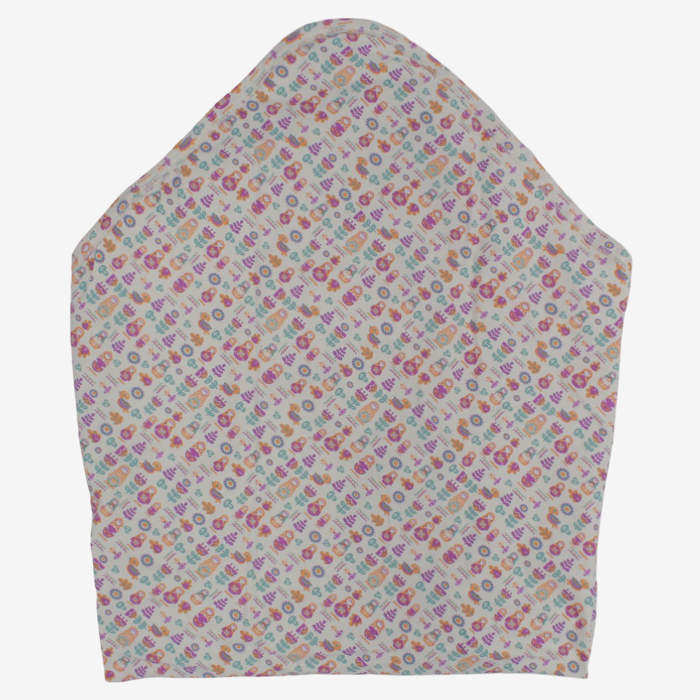 Baby Girls Cotton Blanket – Beige with Floral Print