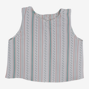 Baby Cotton Bib – Off-White with Vertical Stripes