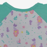 Baby Cotton Bib – Off-White with Mermaid Design