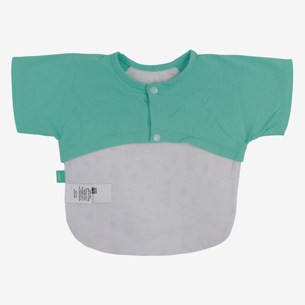 Baby Cotton Bib – Off-White with Mermaid Design
