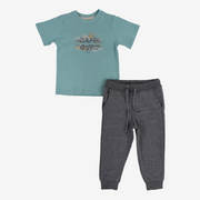 Boys Cotton Pajama Set – Mint with “GAME OVER” Print