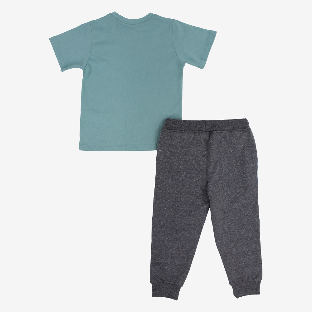 Boys Cotton Pajama Set – Mint with “GAME OVER” Print