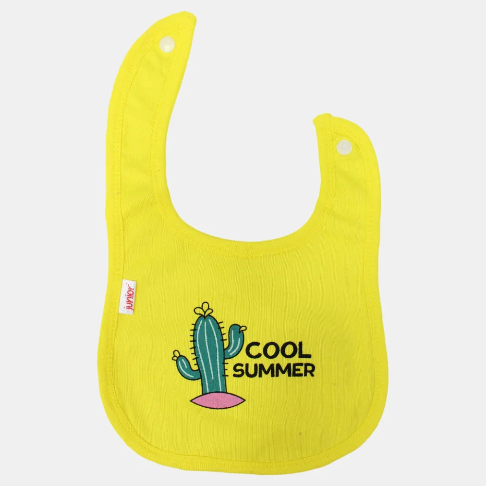 Unisex Baby Cotton Bib – Yellow “Cool Summer”