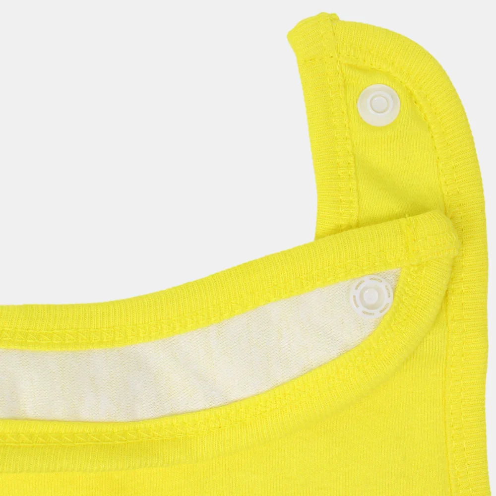 Unisex Baby Cotton Bib – Yellow “Cool Summer”