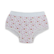 Girls Cotton Pantie – Off-White with Flowers Print