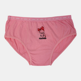 Girls' Cotton Panties – Salmon with Cat Design