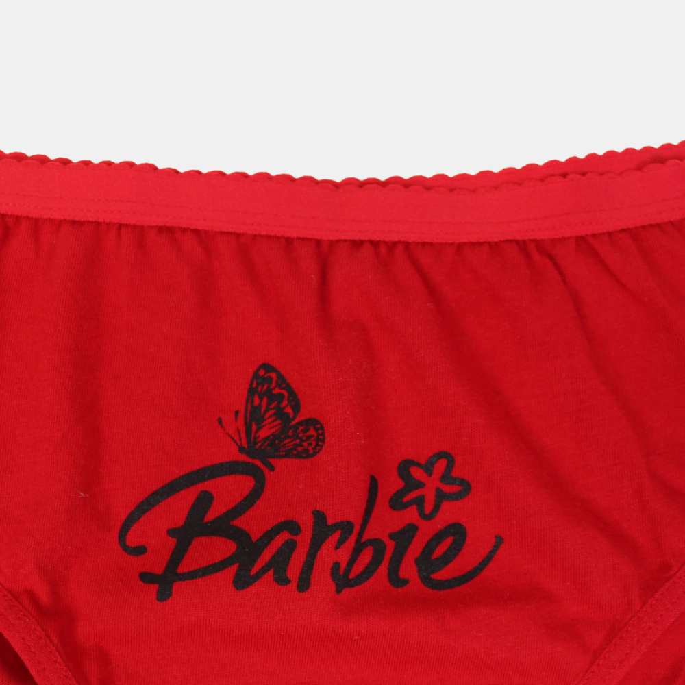 Girls Barbie Cotton Panties – Red
