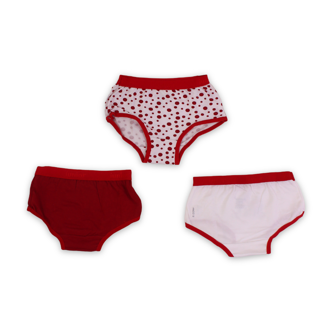 Girls Cotton Pantie – Red with Minnie Mouse Print (Pack of 3)