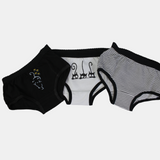 Girls' Cotton Panties – Black Cat Design (Pack of 3)