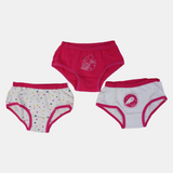 Girls' Cotton Panties – Fuchsia Space Design (Pack of 3)