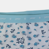 Girls' Cotton Panties – Light Blue Floral Design