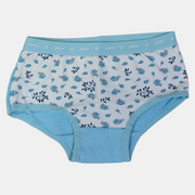 Girls Cotton Panties – Light Blue Floral Design