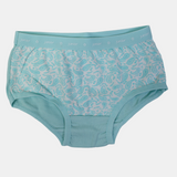 Girls' Cotton Panties – Aqua Floral Design