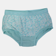 Girls Cotton Panties – Aqua Floral Design