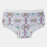 Girls' Cotton Panties – Off-White Geometric Print