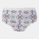 Girls' Cotton Panties – Off-White Geometric Print