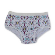 Girls Cotton Panties – Off-White Geometric Print