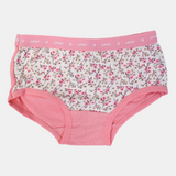 Girls' Cotton Panties – Pink Floral Design