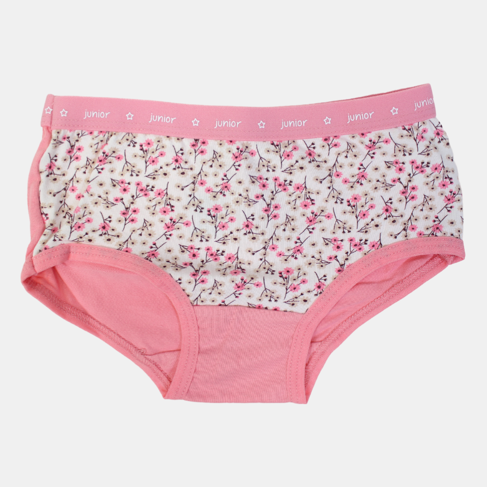Girls Cotton Panties – Pink Floral Design