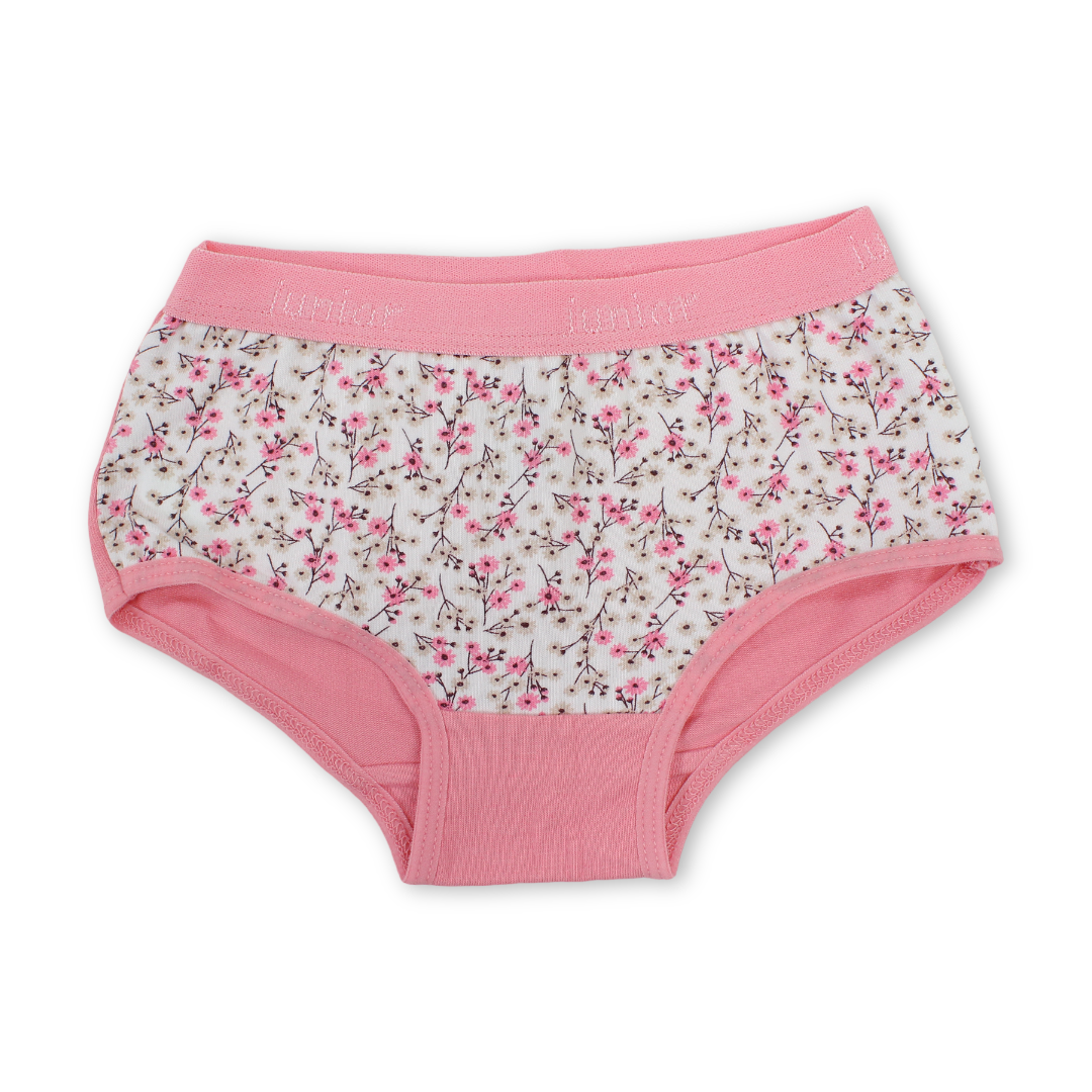 Girls Cotton Panties – Pink Floral Design
