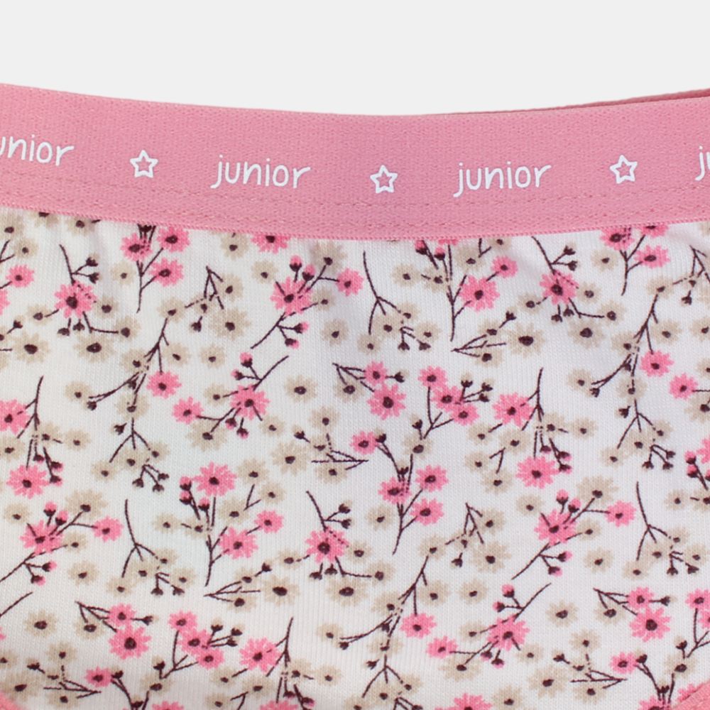 Girls Cotton Panties – Pink Floral Design