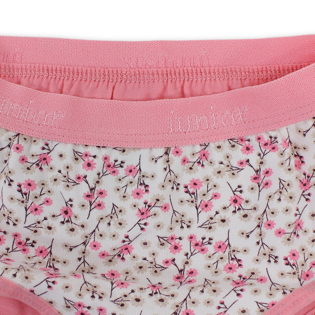 Girls Cotton Panties – Pink Floral Design