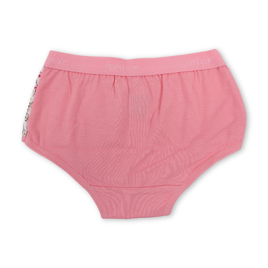 Girls Cotton Panties – Pink Floral Design